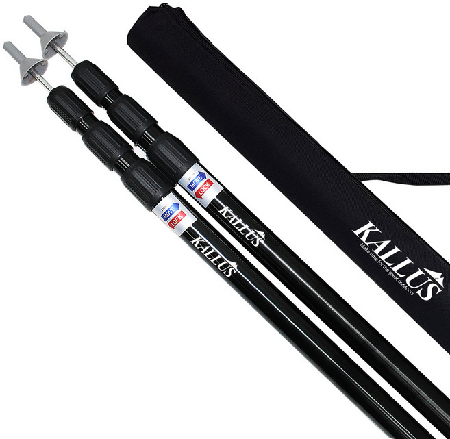 칼루스 캠핑 알루미늄 슬라이드 타프 블랙 폴대 세트 (폴대 2개+가방), 1세트