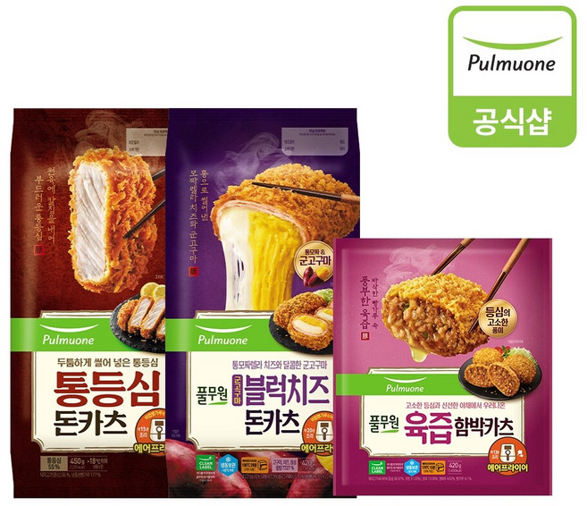 [풀무원] 카츠 3개(고구마치즈+육즙함박1개+통등심1개), 없음, 3개, 450g