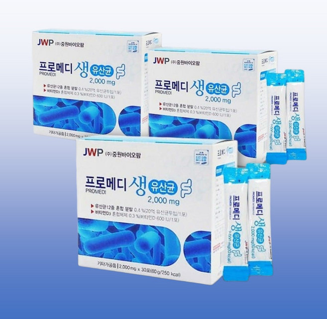 유산균 다이어트 프로메디 생유산균 프로바이오틱스 동결건조파우더 임산부 아기유산균 구강 전립선 질유산균 90포, 3개