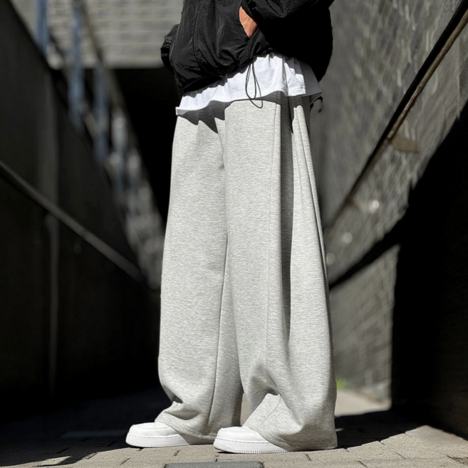 시온 사이드 핀턱 와이드 트레이닝 팬츠