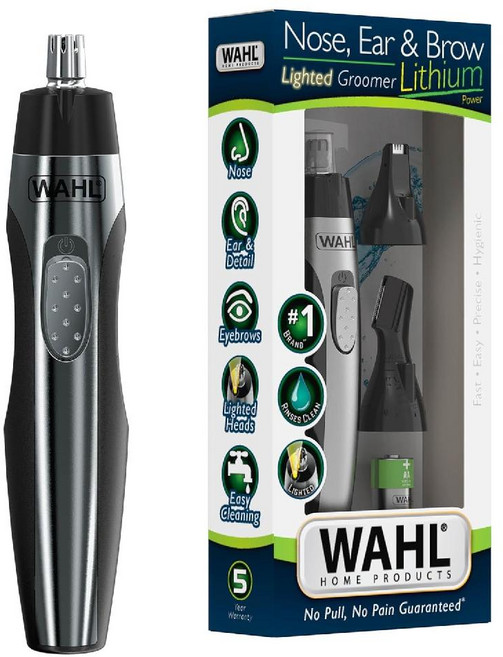 Wahl 조명 귀 코 및 눈썹 트리머 통증없는 얼굴 털 디테일