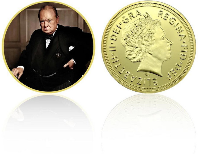 기념 주화 영국의 위대한 남자 처칠 금속 동전 홈 인테리어 금화 컬렉션 명절 선물, [01] gold 1pcs