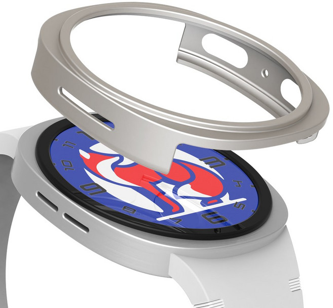 로랜텍 바디 프레임 하드커버 스마트워치 케이스, 화이트골드, 1개