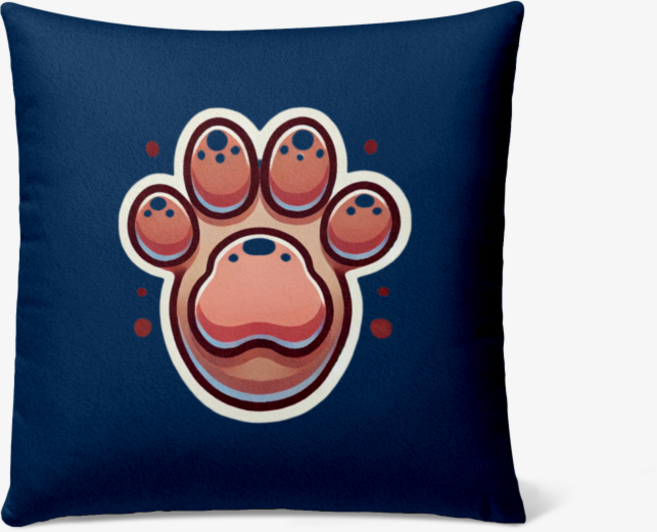 크래이지앤쿨디자인 집사님들 주목!! 사랑스러운 슈퍼냥냥이 핑크젤리 발바닥 귀여운 슈퍼댕댕이 꼬순내 발바닥 러블리 커플쿠션 ( 40 X 40 CM ), 댕댕이, 네이비