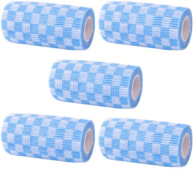 치프몰 반려동물 자가접착 신발 붕대 5개입, 10cm 체크 블루