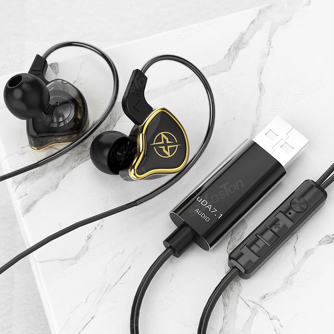 USB 게임용 서라운드 소음 사운드 이어폰 PC 유선 마이크 제거 PS5 노트북용 컴퓨터, [02] Black, 1) Black 2.5m