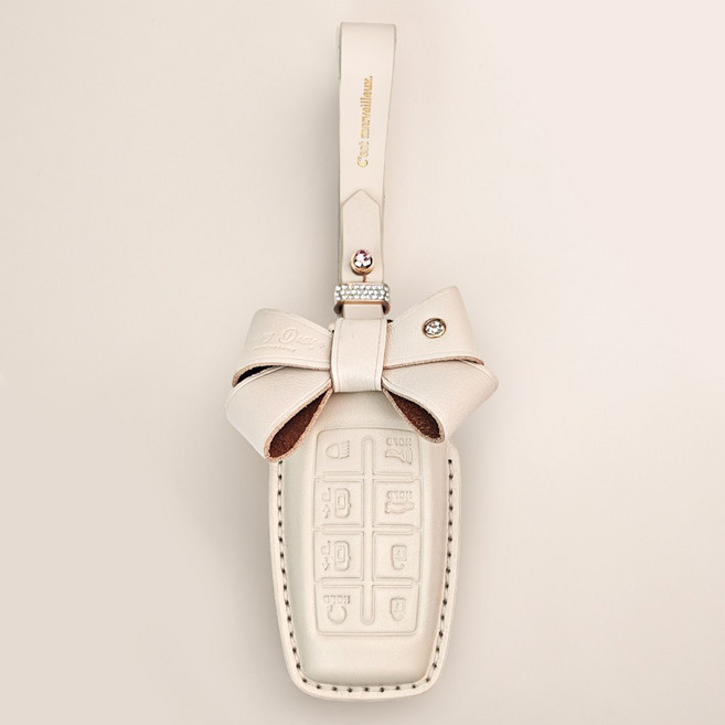 MODACE 제네시스 호환 소가죽 차키보호케이스 자동차 키케이스, 8버튼, 그림색