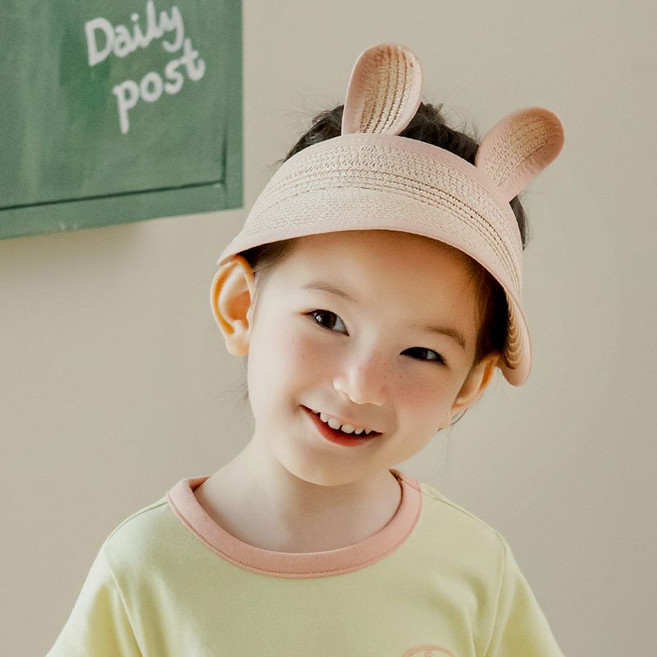 해피프린스 SIZE 6Y 래빗 밀짚 아기 썬캡