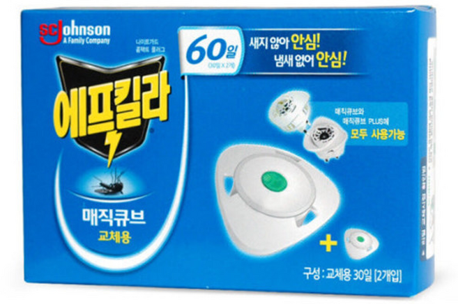 23년 1월~2월 제조 교체용 리필 에프킬라 매직큐브 무향 교체용 60일 리필 1개