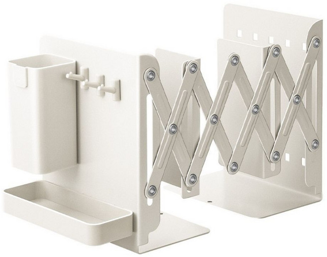 마글론 미니 책꽂이 길이조절 북엔드, 화이트