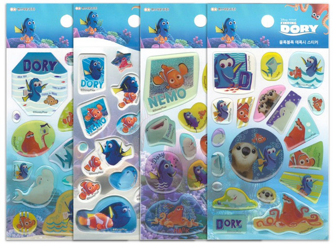 썬스타문구 1500 썬스타 DC 도리를찾아서 올록볼록 에폭시스티커, 랜덤혼합