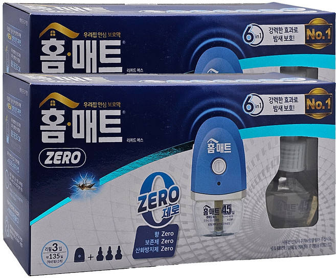 홈매트 리퀴드 제로 에스 히터 + 리필 3p 모기약 세트, 2세트