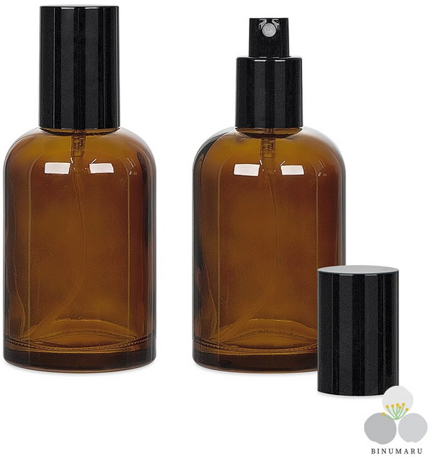 스프레이용기 유리 블랙캡 100ml 화장품 향수 공병, 1개, 브라운