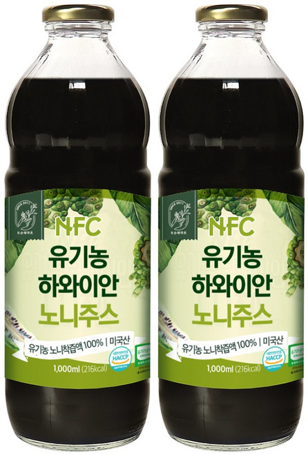 NFC 유기농 하와이안 노니 주스 1000ml, 1L, 2개