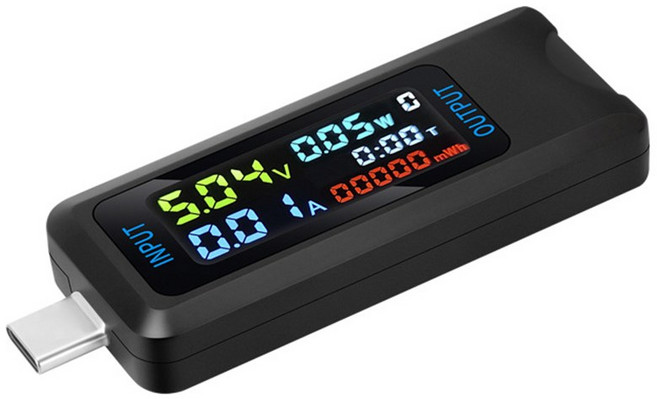 10 in 고속 충전 테스터 전압 전류 전력 측정기 용량 내부 저항 디스플레이 휴대폰, Type C