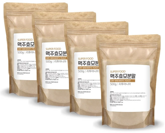 리투아니아산 슈퍼 푸드 맥주 효모 분말, 500g, 4개 - 쿠팡