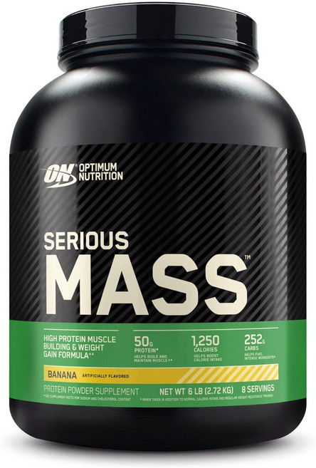 옵티멈 뉴트리션 Serious Mass 프로틴 단백질 파우더 분말 Supplement Banana 6 lb (2.72 kg), 1개, 2.72kg