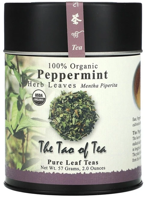 The Tao Tea 100% 유기농 허브 잎 페퍼민트 57g(2온스), 56 g, 56g, 1개 - 쿠팡