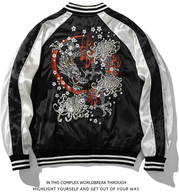 스카쟌 스카잔 점퍼 자켓 국가 동향 청룡 국화 업 자수 재킷 남녀 요코스카 야구 유니폼 바람 신 짐승 가을