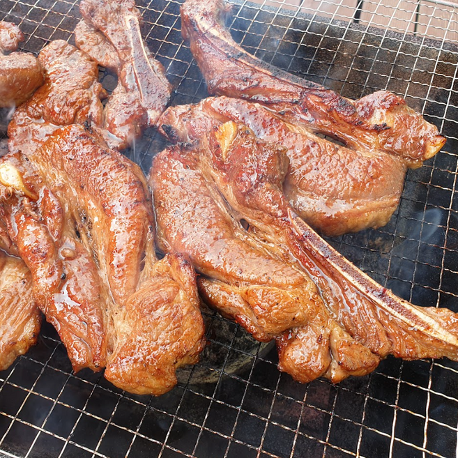 100% 국내산 수제 양념 돼지갈비 통갈비 LA갈비 1000g 두툼한 갈비살 숯불 캠핑 요리 밀키트 고기 2인분 포장, 1kg, 1개, 양념통갈비