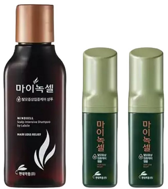 현대약품 마이녹셀 탈모앰플 집중 세트 앰플 60ml 2개플러스탈모 샴푸 100ml, 2개