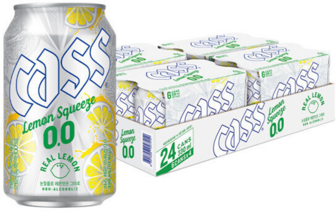 [네이처로건] 카스 레몬 스퀴즈 제로 0.0% 논알콜 캔맥주 330ml 24입