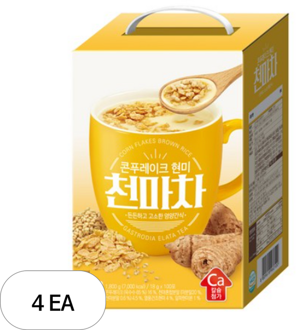 평중 콘푸레이크 현미 천마차 100p, 18g, 100개입, 4개
