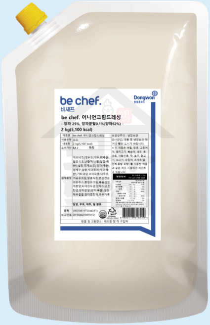 동원 홈푸드 비셰프 어니언크림드레싱 2kg 크리미 연어 샐러드, 1세트