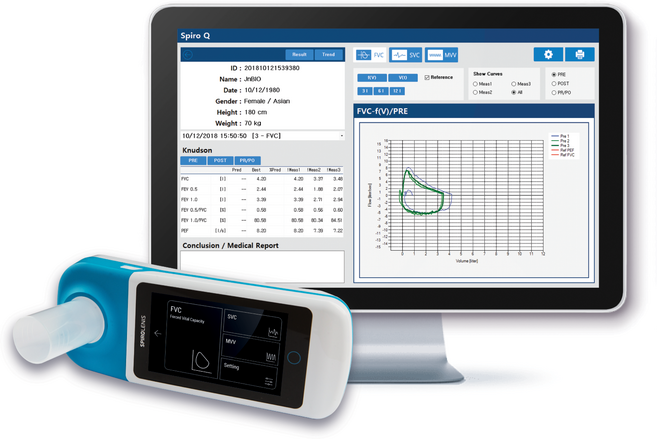 [제이앤바이오] 폐활량계 폐활량측정기 SPIRO LENIS+모니터프로그램, 1개