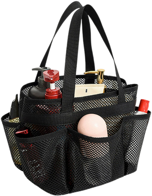 메쉬 목욕 가방 비치 수영장 온천 백 컴팩트 블랙