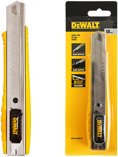 디월트공식대리점 18mm 두꺼운 스냅오프 커터칼 공업용 사무용 대형 컷터 칼 DWHT10038, 1개