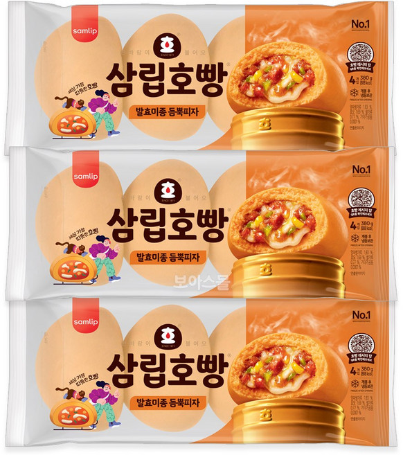 [보아스몰] 삼립 피자호빵 4개입 360g, 3개