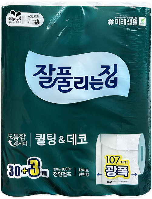 케이에이치커머스 잘풀리는집 퀼팅&데코 33m 3겹, 1개, 24롤