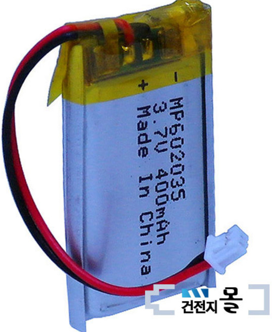 맥스파워 리튬폴리머 충전용 건전지 MP602035-PCM (3.7V 400mAh) C51021RB, 1개, 1개입