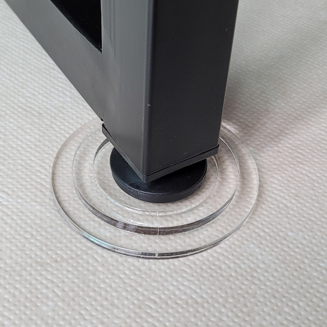 엮으라메 [국산] 타공링 아크릴 가구 다리 받침 매트 눌림 방지 식탁 쇼파 바닥 보호 /원형내경(3cm)/원형외경(6cm), 투명, 4개