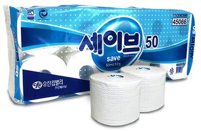 유한킴벌리 세이브 50M 두루마리 10롤 화장지 빌딩 호텔 모텔 사무실 화장실, 1개, 10개입