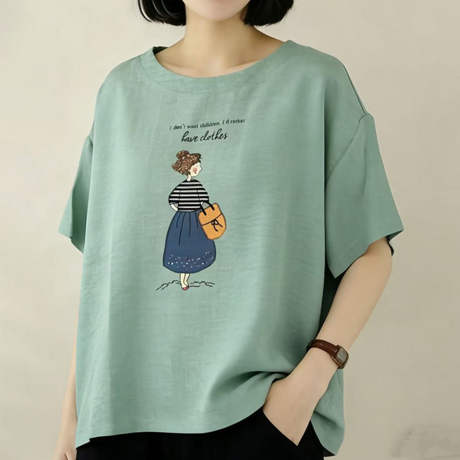 사입자몰 반팔티 4종택1 티셔츠 면티 여름 반팔 루즈핏 오버핏 라운드티 롱티 기본티 후드 블라우스 여성 미시