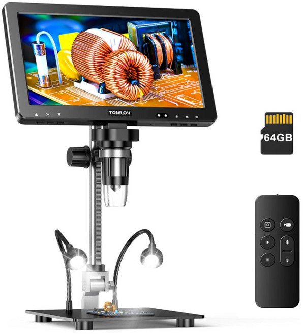 TOMLOV DM9 Max Digital Microscope: 20MP 10.1" 1500X 64GB 디지털 현미경, 1세트