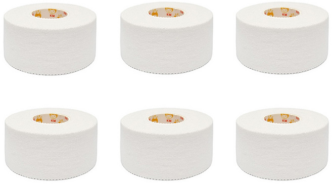 케이엠 C-TAPE 스포츠 면테이프 씨테이프 흰색, 6개