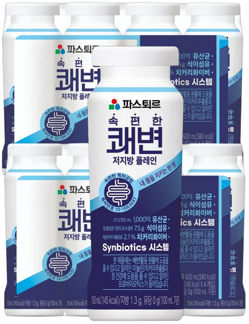 파스퇴르 속편한 쾌변 저지방 플레인 요구르트, 150ml, 8개