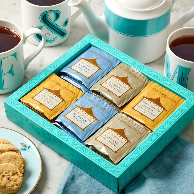 포트넘 앤 메이슨 Fortnum & Mason 클래식 월드 티백 셀렉션 3종(실론 오렌지 페코 랩상 소청 러시안 카라반) 차, 2개, 60개입