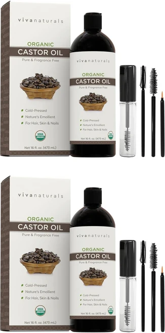 비바 내추럴스 캐스터 오일 16 fl oz 및 473 mL 2팩, 473ml - 쿠팡