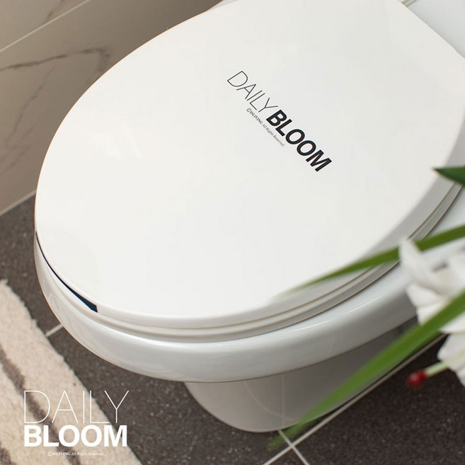 데일리 블룸 O형 대형 하드 변기 커버 뚜껑, 1개, 랜덤