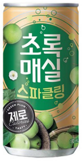 초록매실 스파클링 제로 캔, 180ml, 30개