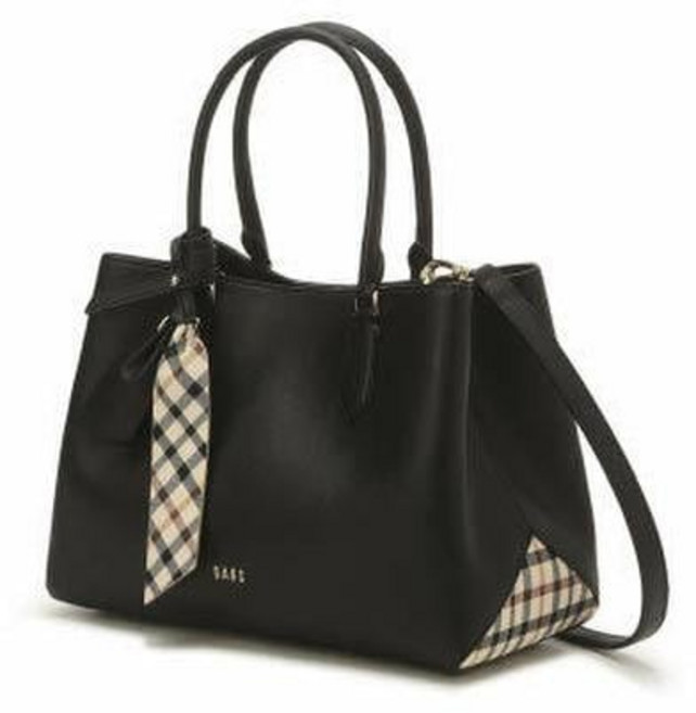 닥스 DAKS DCBA1F122BK 블랙 체크배색 소가죽 토트백