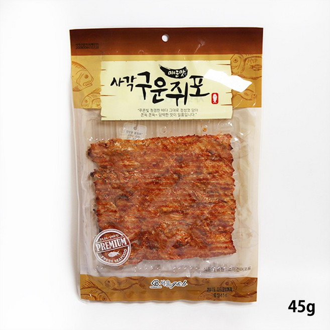 마른안주류 [더해찬] 지앤비 사각구운쥐포60g, 1개