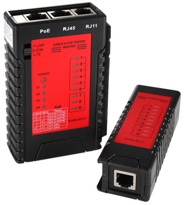 이지넷유비쿼터스 NEXT-478PT POE RJ45 RJ11 테스터기 랜/광통신 장비-PoE/PLC 관련, 1개