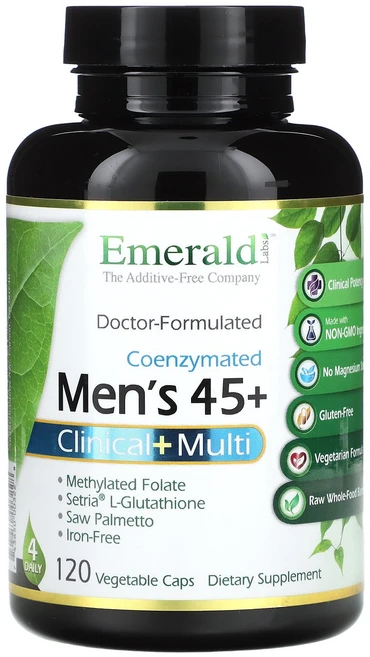 Emerald Laboratories 코엔자이메이티드 남성용 45+ 클리니컬+ 멀티 베지 캡슐 120정 Laboratories (에메랄드 래보라토리스), Emerald Laboratories, 코엔자이메이티드, 1 - 쿠팡