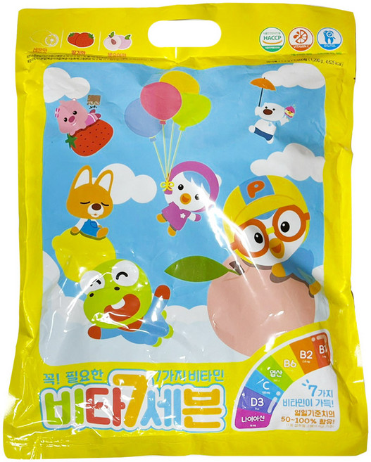 뽀로로 비타세븐7 어린이 비타민 7종, 1개, 1000정
