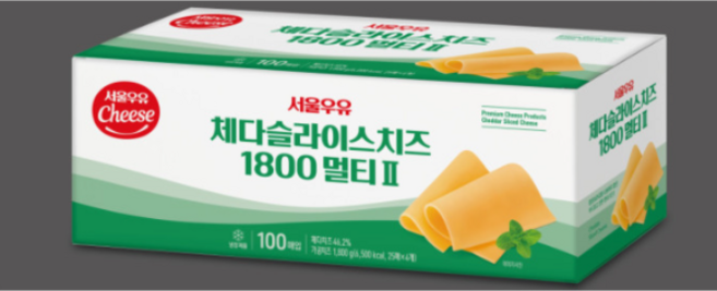 서울우유 체다슬라이스치즈1800 멀티2(200매), 1.8kg, 2개